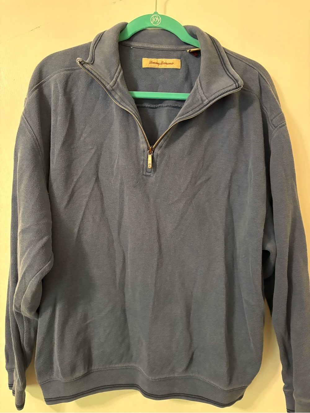 Vintage Tommy Bahama Men's Slate Blue Half-Zip Sweater size medium